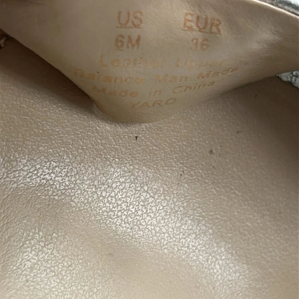 SAM EDELMAN Daniella Block Heel Leather Sandal Elegant Silver Size 6 - Picture 6 of 7